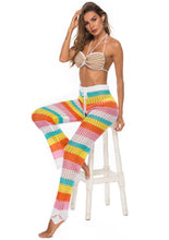 Load image into Gallery viewer, Rainbow Hollow Knitted Crochet Beach Leggings - Maui Kitten Beachwear