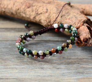 Faceted India Stone Braided Bracelet