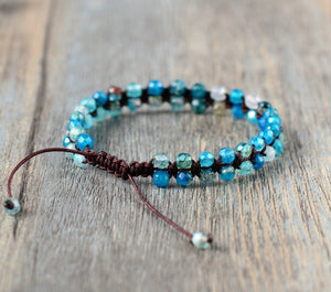 Faceted India Stone Braided Bracelet