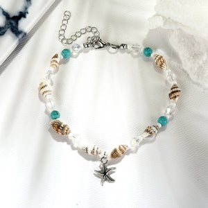 Conch Shell Beaded Starfish Anklet