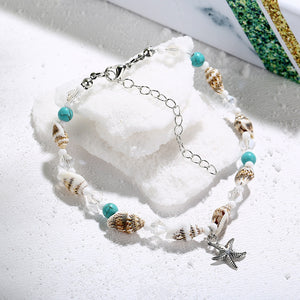 Conch Shell Beaded Starfish Anklet