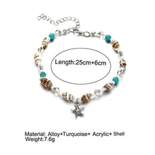 Load image into Gallery viewer, Conch Shell Beaded Starfish Anklet