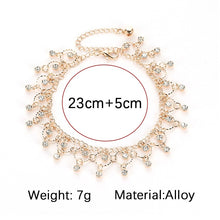 Load image into Gallery viewer, Crystal Accented Tassel Anklet