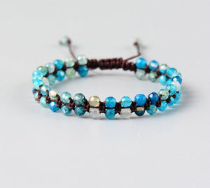 Faceted India Stone Braided Bracelet