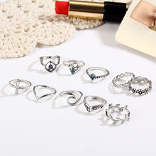 Load image into Gallery viewer, 10-piece Antique Silver Ring Set - Maui Kitten Beachwear