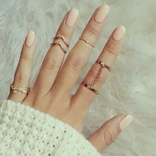 6-piece Metallic Knuckle Ring Set