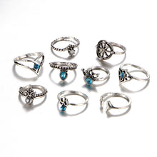 Load image into Gallery viewer, 9-piece Rhinestone Ring Set