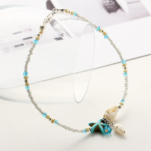 Beaded Pearl Starfish Anklet