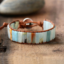 Load image into Gallery viewer, Handmade Shaded Aqua Amazonite Stone Bracelet - Maui Kitten Beachwear